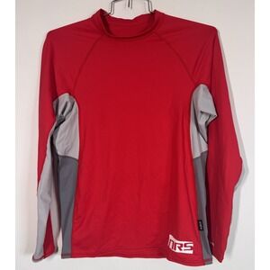 NRS Hydrosilk Shirt Mens 2XL Red Long Sleeve Rash Guard UPF 50 Compression Beach